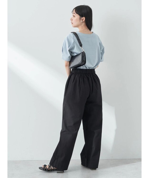 earth music&ecology 綿麻キャンブリッククロップドパンツ Black