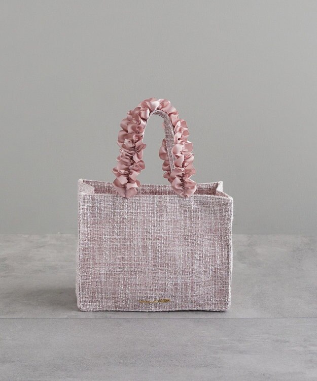 Maison de FLEUR ツイードフリルハンドルスクエアトートSバッグ Pink