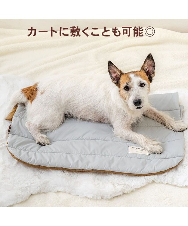 PET PARADISE ペットパラダイス フード付 防寒 ブランケット 大 グレー