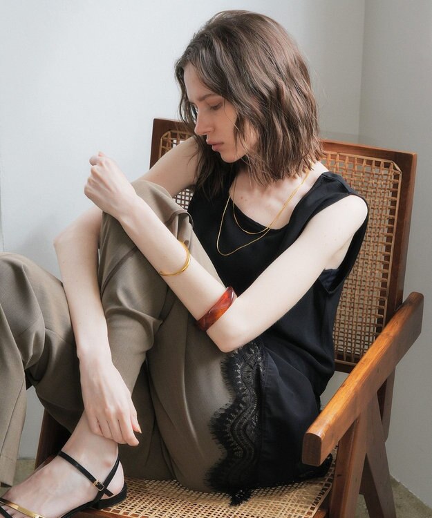 YECCA VECCA ステンレス2連チェーンネックレス Gold