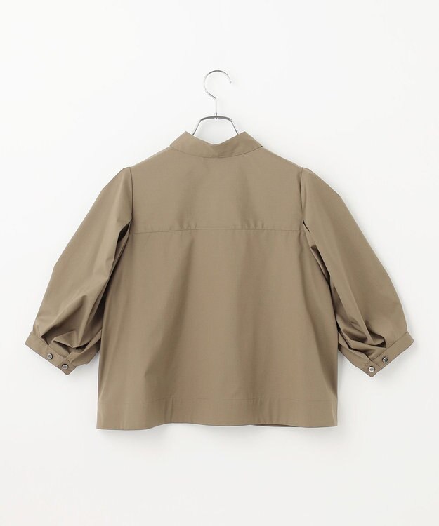 #Newans 【イージーケア】タックスリーブショート丈シャツ カーキ系