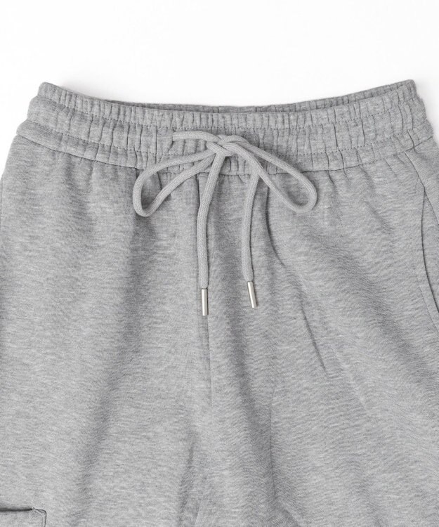 WEGO 【ウエストゴム】リボンカーゴスウェットパンツ 杢グレー