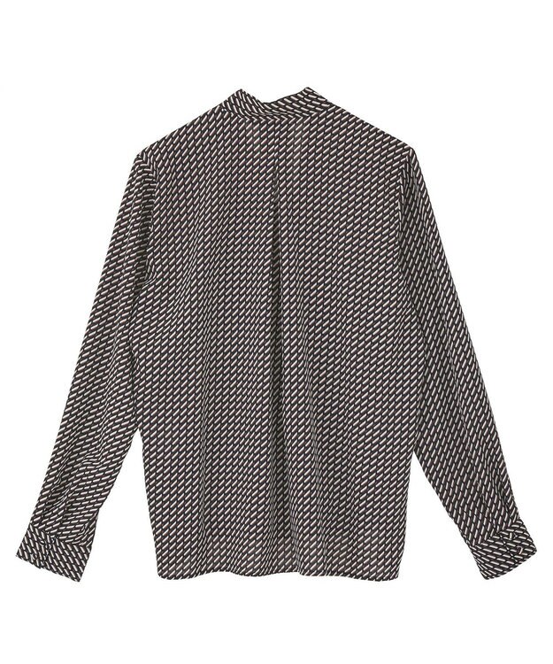 YECCA VECCA ジオメ柄ボウタイブラウス Navy