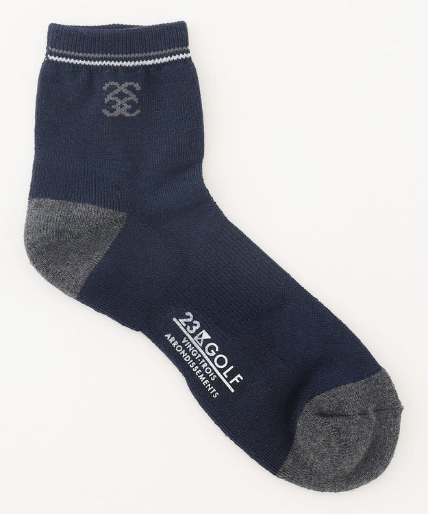 23区GOLF 【MEN】 12センチ丈 ロゴソックス ネイビー系