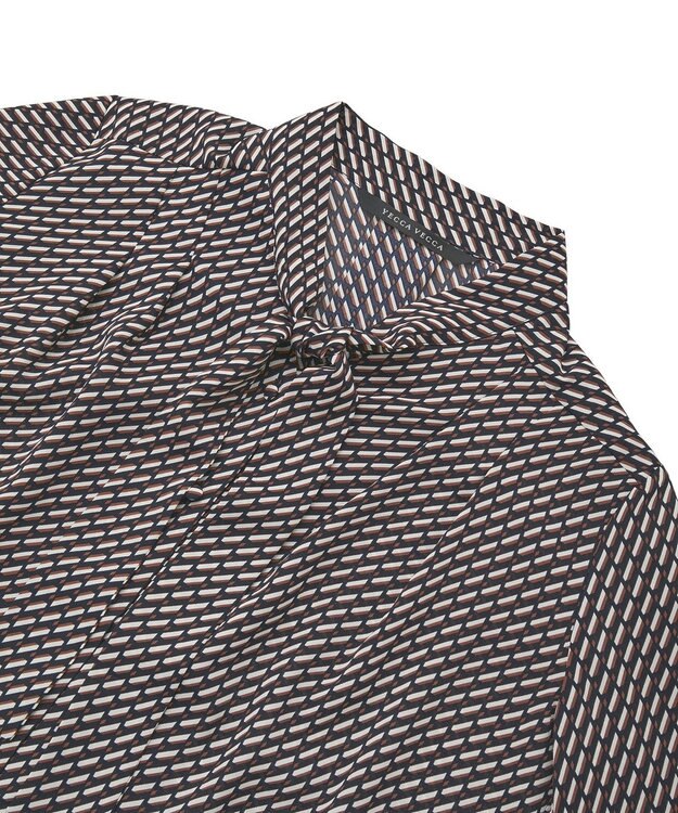 YECCA VECCA ジオメ柄ボウタイブラウス Navy