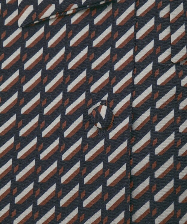 YECCA VECCA ジオメ柄ボウタイブラウス Navy