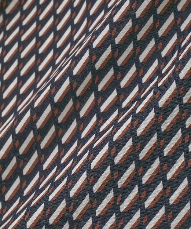 YECCA VECCA ジオメ柄ボウタイブラウス Navy