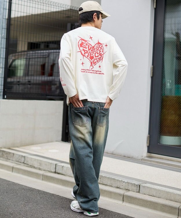 WEGO 【ユニセックス着用ITEM/MLサイズ展開】スリーブロゴグラフィックラグランT（LS） ホワイト