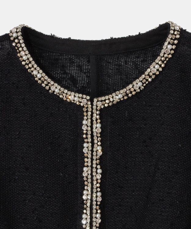 GRACE CONTINENTAL メッシュツイードジャケット ブラック