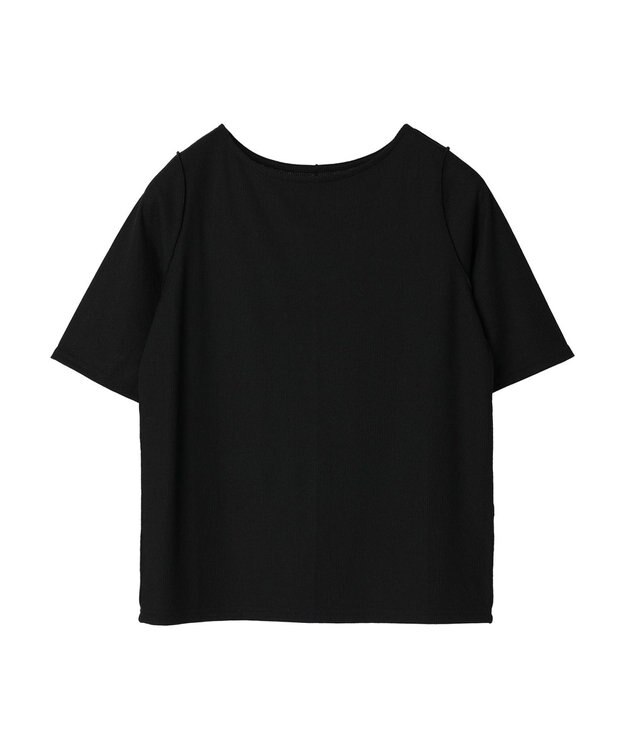 Green Parks ５分袖カットリブプルオーバー Black