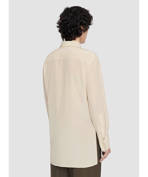JOSEPH クレープ  ド  ソワ　レギュラーカラーシャツ Oat