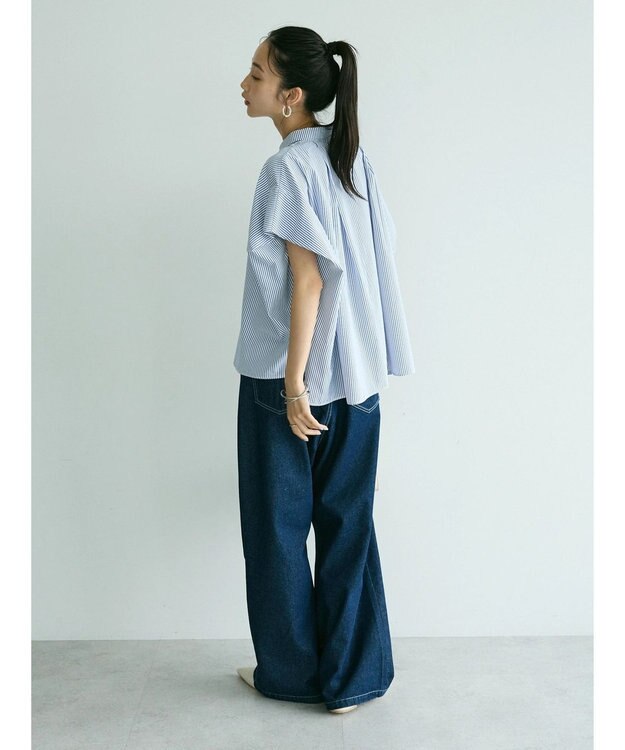 CRAFT STANDARD BOUTIQUE ステンサイドソリッドストライプブラウス2 Stripe Blue