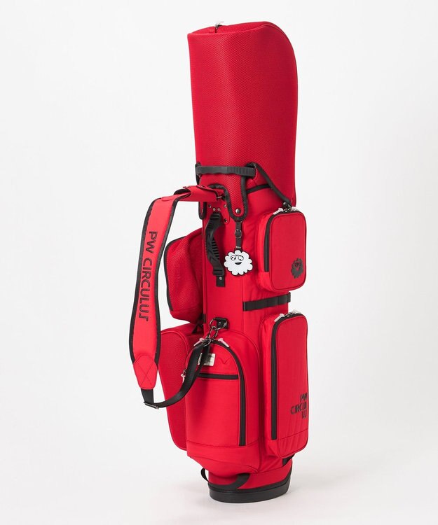 PW CIRCULUS 【UNISEX】デタッチャブル キャディバッグ シボ感のあるナイロンワッシャー素材 レッド系