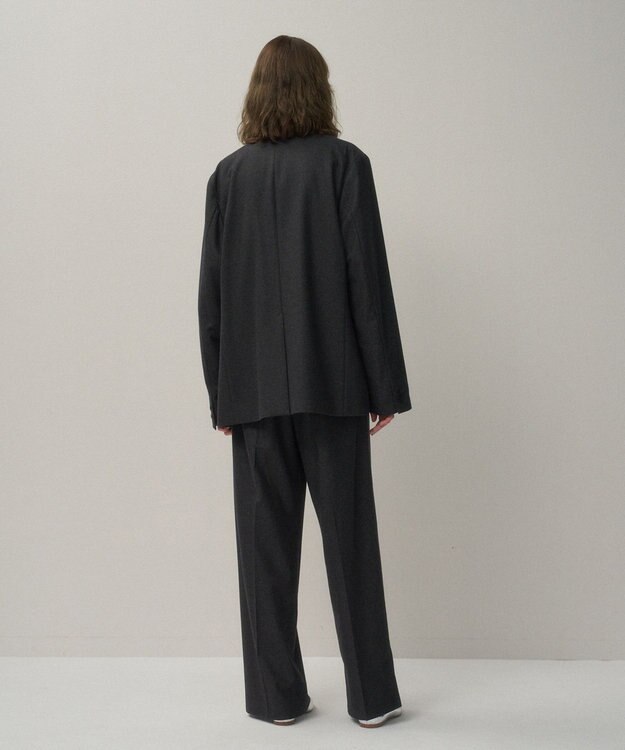 ATON MERINO COLLEGE FLANNEL | テーラードジャケット - UNISEX CHAROCAL TOP