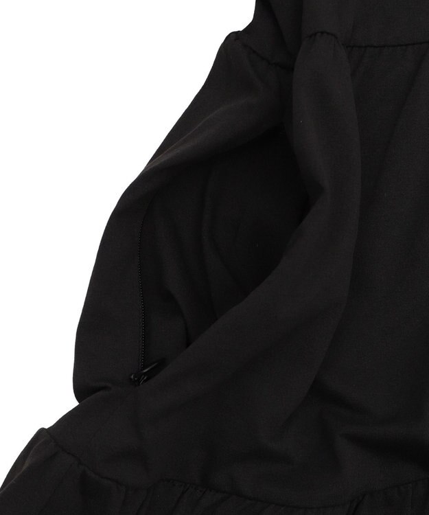 WEGO 【UVカット/接触冷感/吸水速乾/水陸両用/ラッシュガード】ティアードデザイントップス ブラック