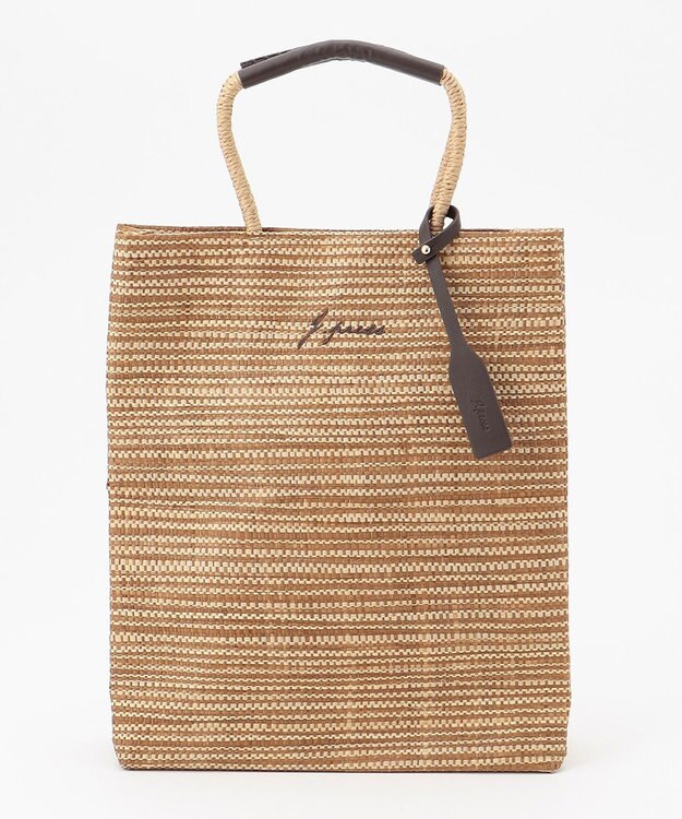 J.PRESS LADIES 【WEB限定・A4サイズ収納可】 マダガスカルラフィア トート バッグ ベージュ系2