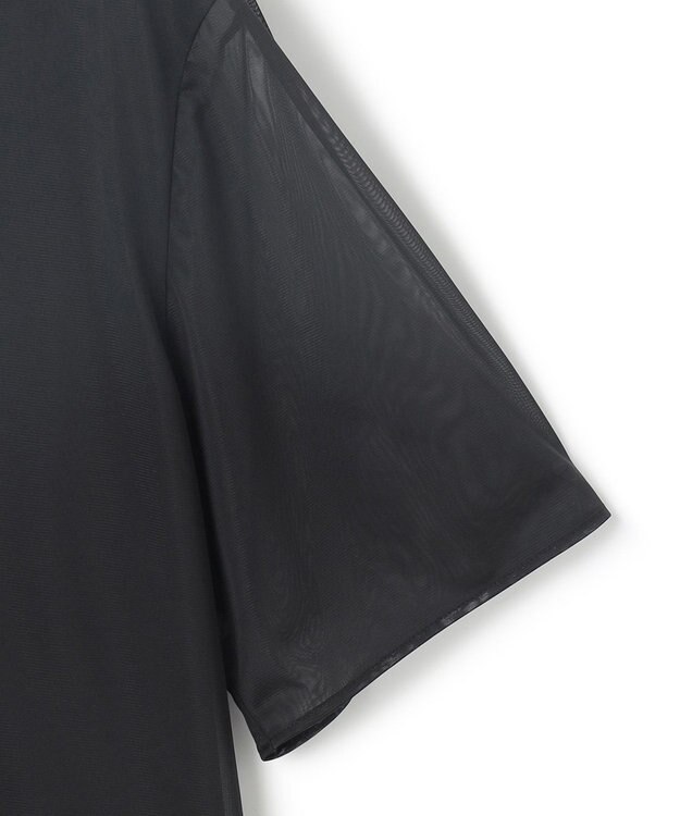 ICB 【洗える】ハイゲージチュールコンビ カットソー ブラック系