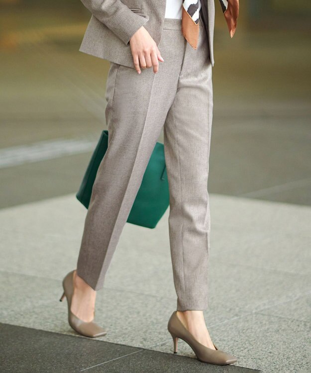 23区 L 【CLASSY.1月号掲載/洗える】ウールライクカルゼ テーパード パンツ ダークブラウン系