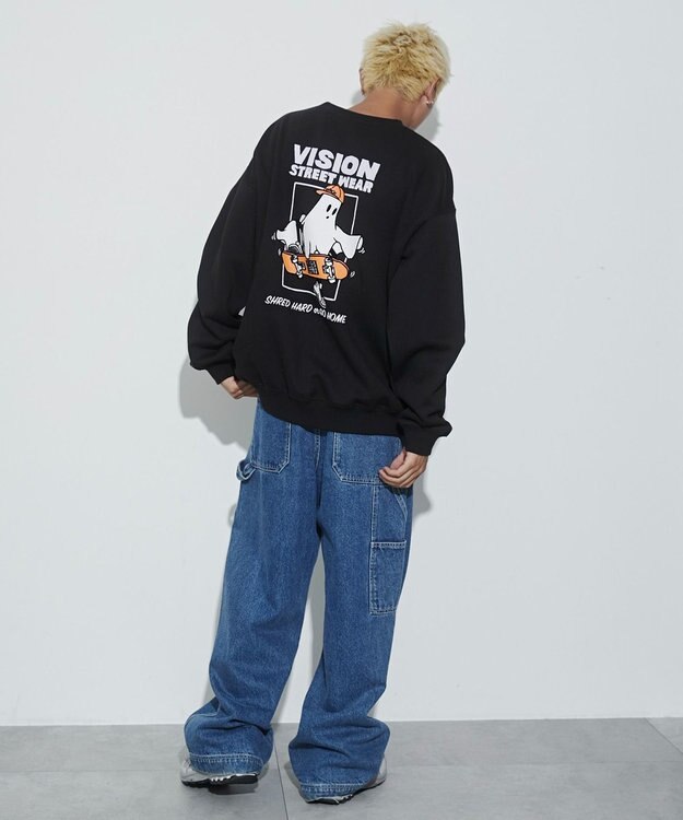 WEGO 【ユニセックス着用ITEM】VISIONゴーストスケータープルオーバー ブラック