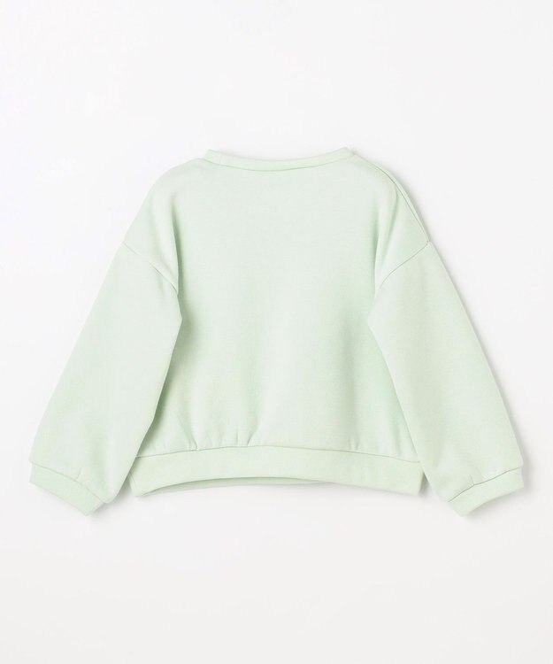 ANY KIDS アニマル刺繍 裏シャギー トレーナー ミント×ネコ