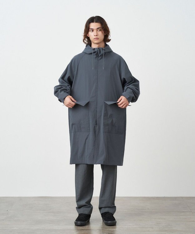ATON HIGH STRETCH NYLON | レインパーカー - UNISEX CHARCOAL GRAY