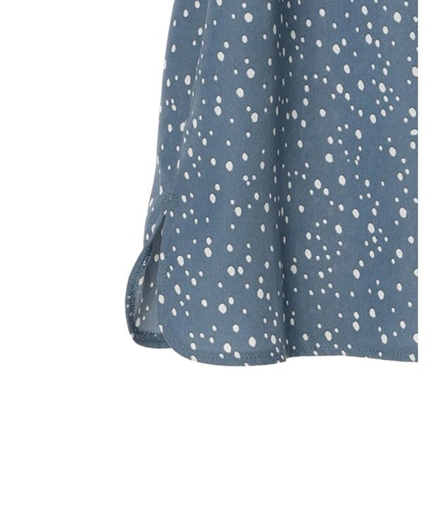 Green Parks 異素材ドットブラウス Blue