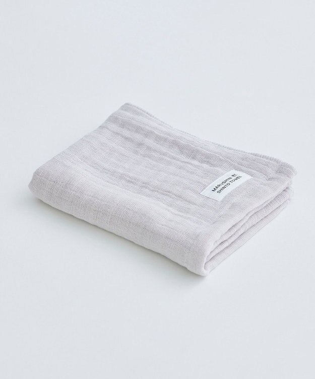 SHINTO TOWEL ランダムガーゼ フェイスタオル ピンクグレー