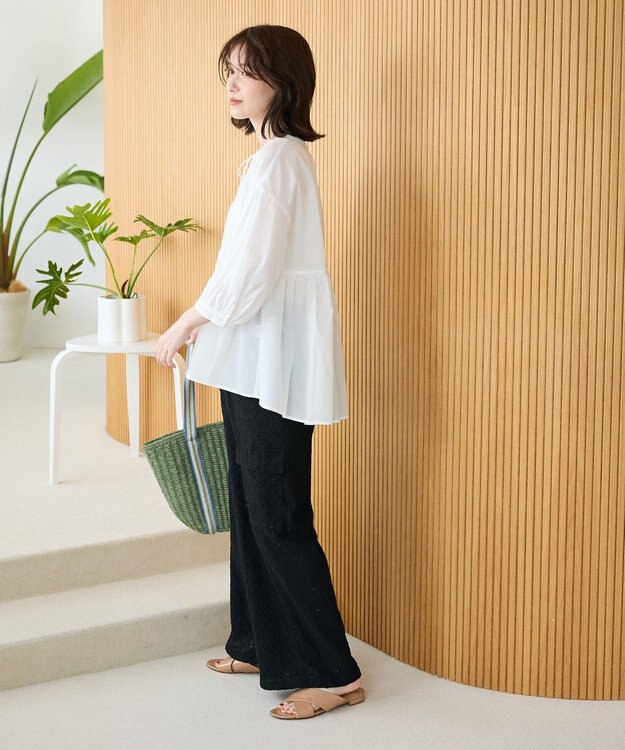 Green Parks ピンタックブラウス White