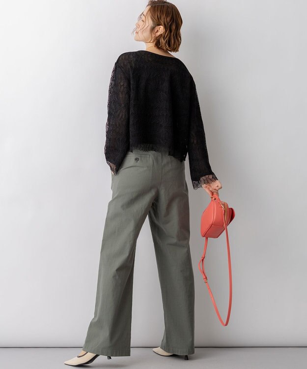 23区 L 【先行予約】ラッセルレース 2WAY ニット ブラック系