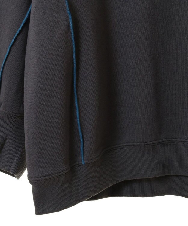 earth music&ecology 配色ルーズチュニック Charcoal Gray