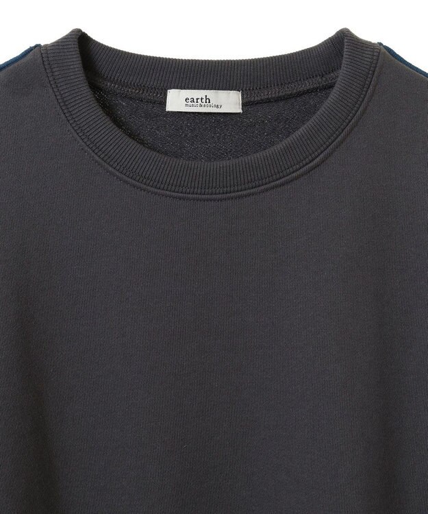earth music&ecology 配色ルーズチュニック Charcoal Gray