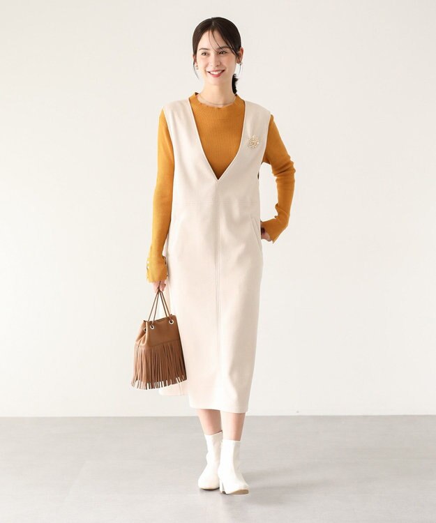 Green Parks 袖口金釦リブニットプルオーバー Yellow