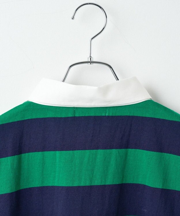 WEGO ワンポイント刺繍ラガーシャツ グリーン