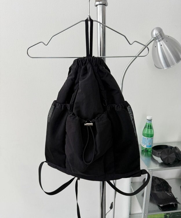 WEGO 【ユニセックス着用ITEM】メッシュポケットナップサック ブラック