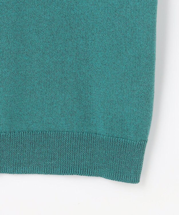 自由区 【アンサンブル対応】ペーパーコットンスクエアネックニット プルオーバー ターコイズ