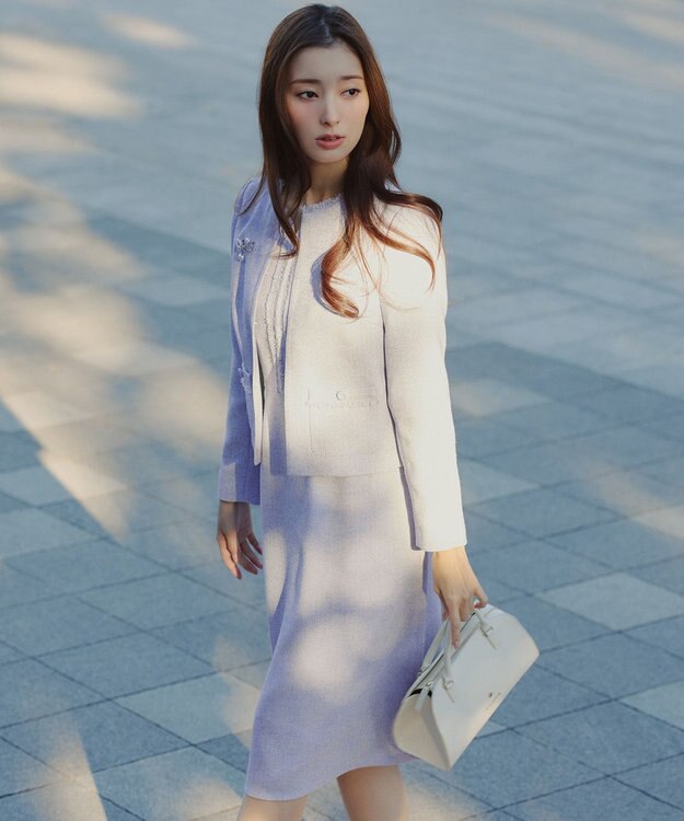 TOCCA 【宮本茉由さん着用】FROST MIST TWEED ドレス ライラック系5