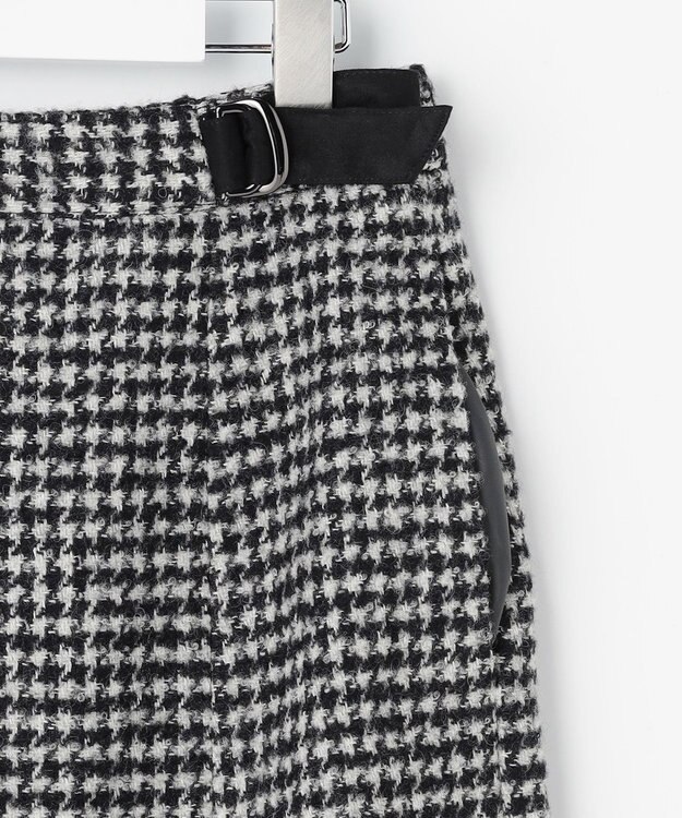 J.PRESS LADIES ウールシルク ハウンドトゥース フレア スカート モノトーン系