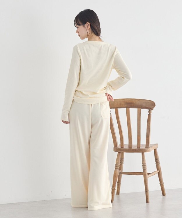 earth music&ecology 【予約】miffy/earth 刺繍スウェットパンツ クリーム