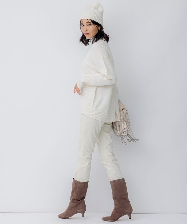 23区 【滝沢眞規子さん着用/洗える】ウールカシミヤ クルーネック ニット ホワイト系