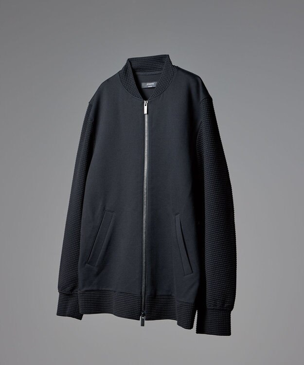 JOSEPH HOMME 【オリジナル素材】ライトタックジャージー ジップアップブルゾン ブラック系