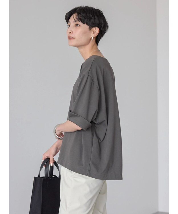 AMERICAN HOLIC 接触冷感バックタック袖折り返しカットプルオーバー Charcoal Gray