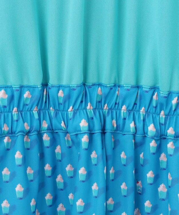 23区GOLF 【WOMEN】【接触冷感・UVケア・吸水速乾】アイス柄 切替ワンピース サックスブルー系