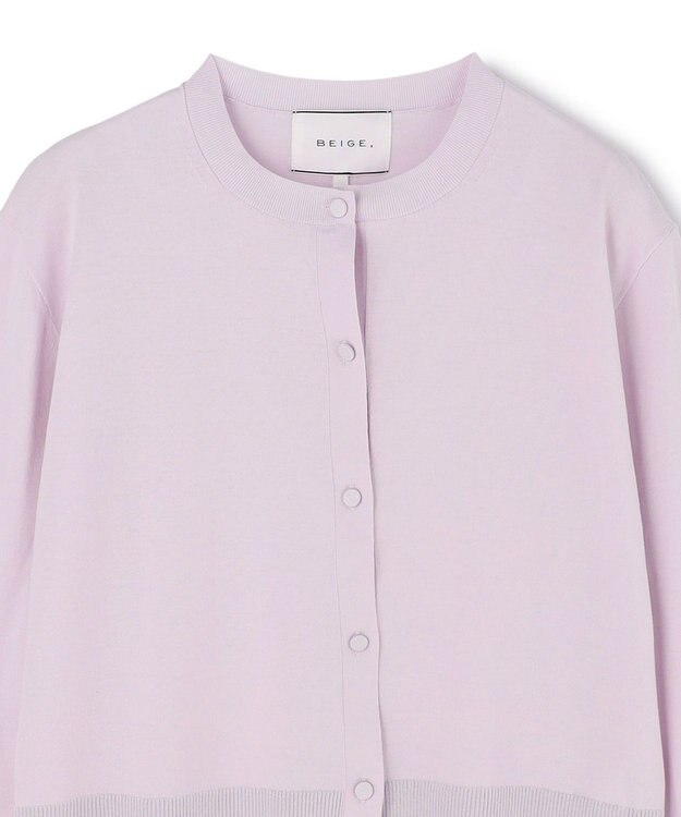 BEIGE， JULIE / コットンシルク クルーネックカーディガン Lilac