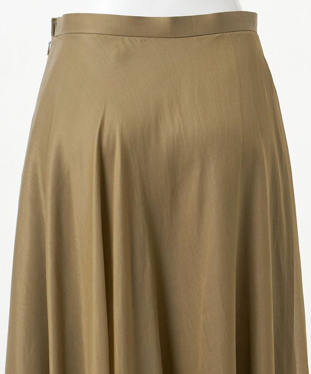 23区 【エステータ】ドレープサテン フレアスカート カーキ系