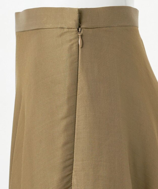 23区 【エステータ】ドレープサテン フレアスカート カーキ系