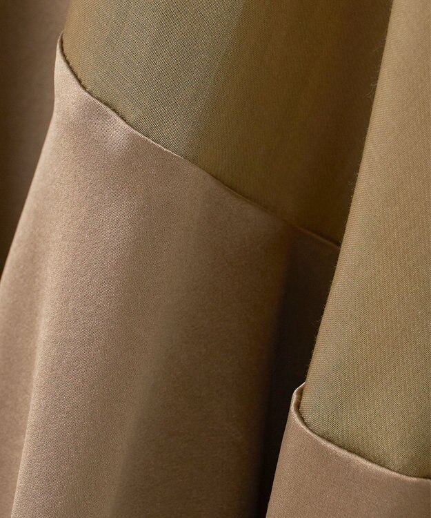 23区 【エステータ】ドレープサテン フレアスカート カーキ系