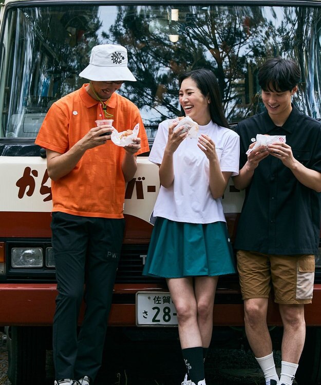 PW CIRCULUS 【手洗い可能】【UNISEX】ニットメッシュポロ ゴルフ オレンジ系