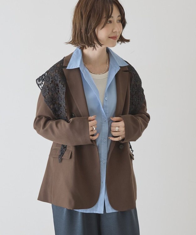 AMERICAN HOLIC Ｗテーラードジャケット Brown