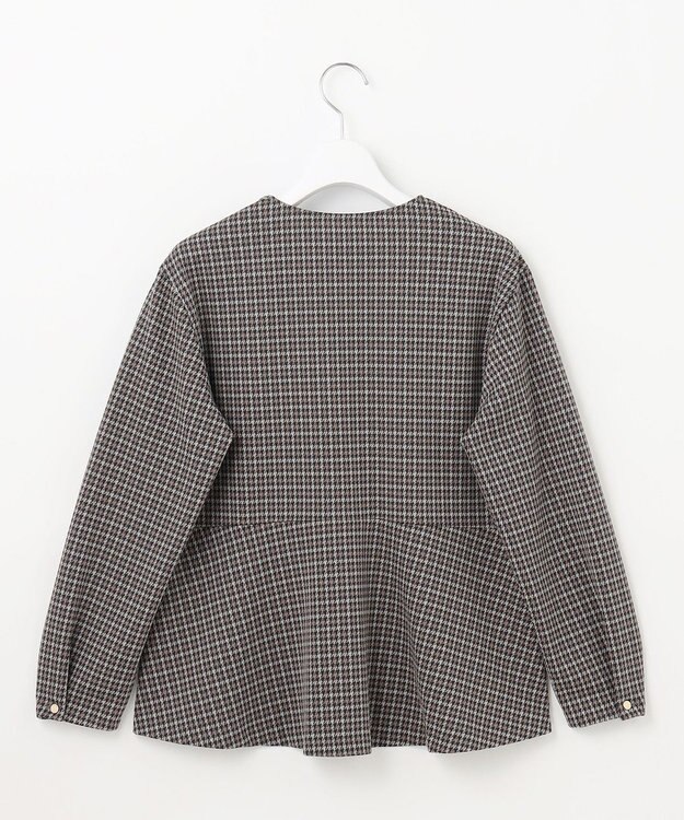 J.PRESS LADIES L ガンクラブチェック ペプラム カットソー ブラウン系3