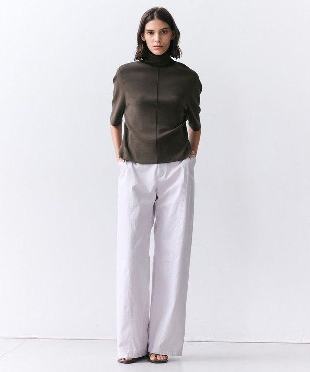 BEIGE， PREHNA / コットンツイル カービーシームワイドパンツ Lilac